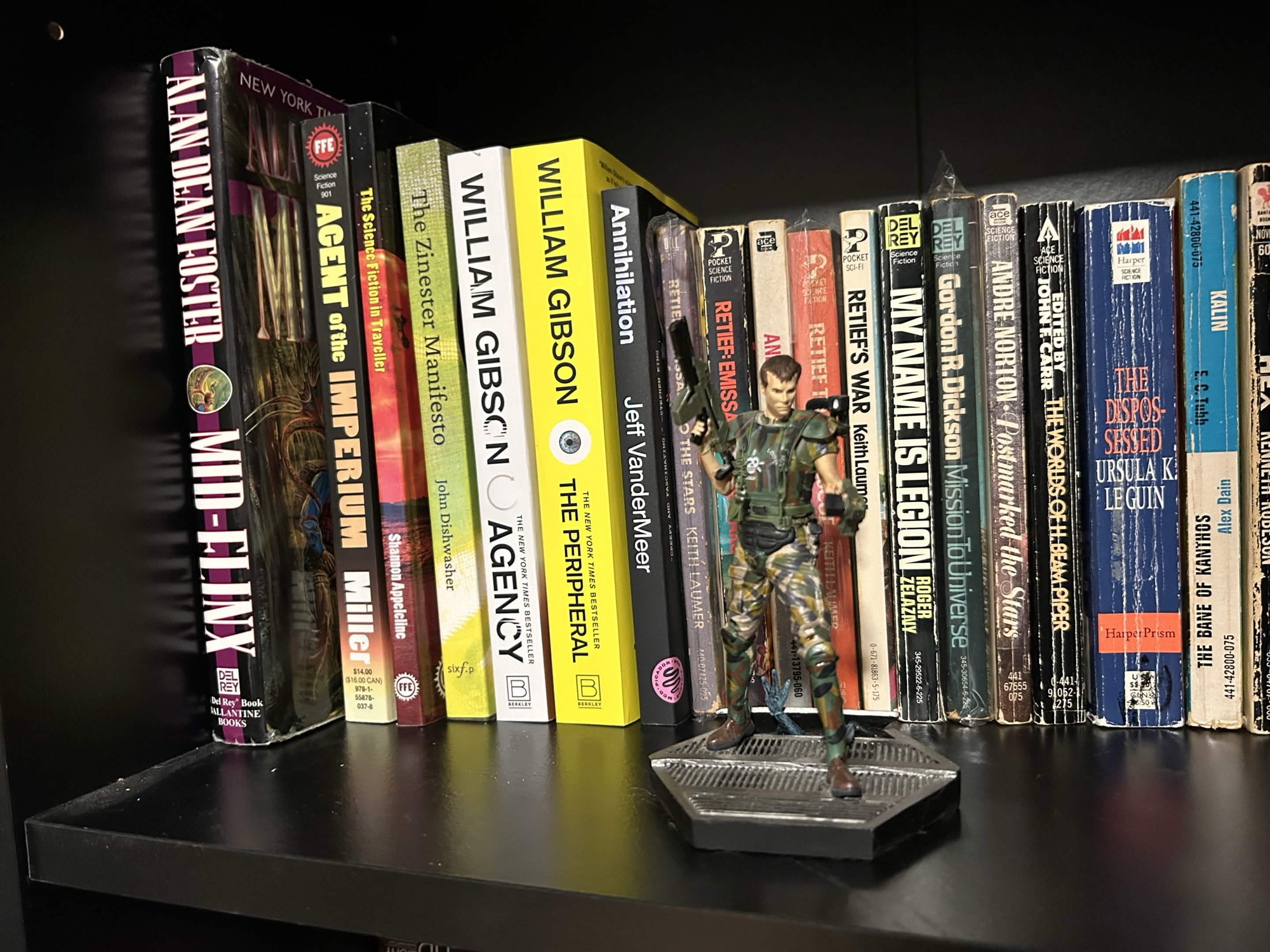 Bookshelf with science fiction books